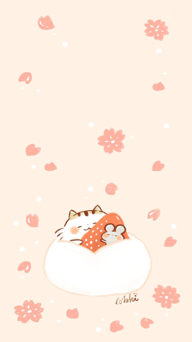 きゃらきゃらマキアート على تويتر 桜と和菓子でお花見気分なスマホ壁紙です よろしければどうぞ 野性を忘れた猫 きゃらきゃらマキアート