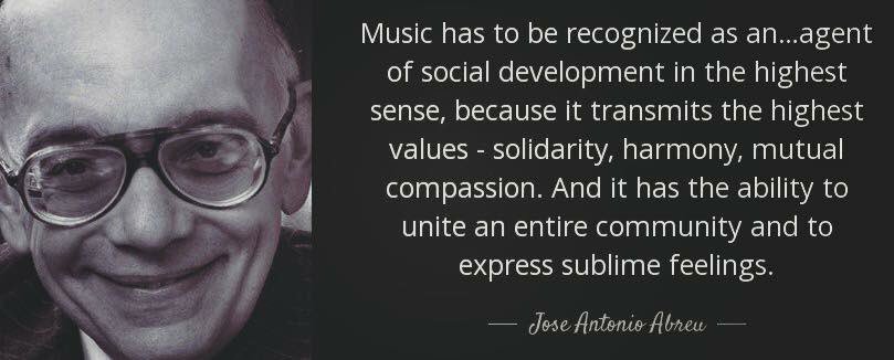 There are more than 70 countries inspired by your dream! Your dream of using music to heal, offer hope, and inspire change. Today many of us continue to adopt your dream as a way of life. We will continue to play music for a better world. Thank you, maestro.

#InstrumentsOfChange