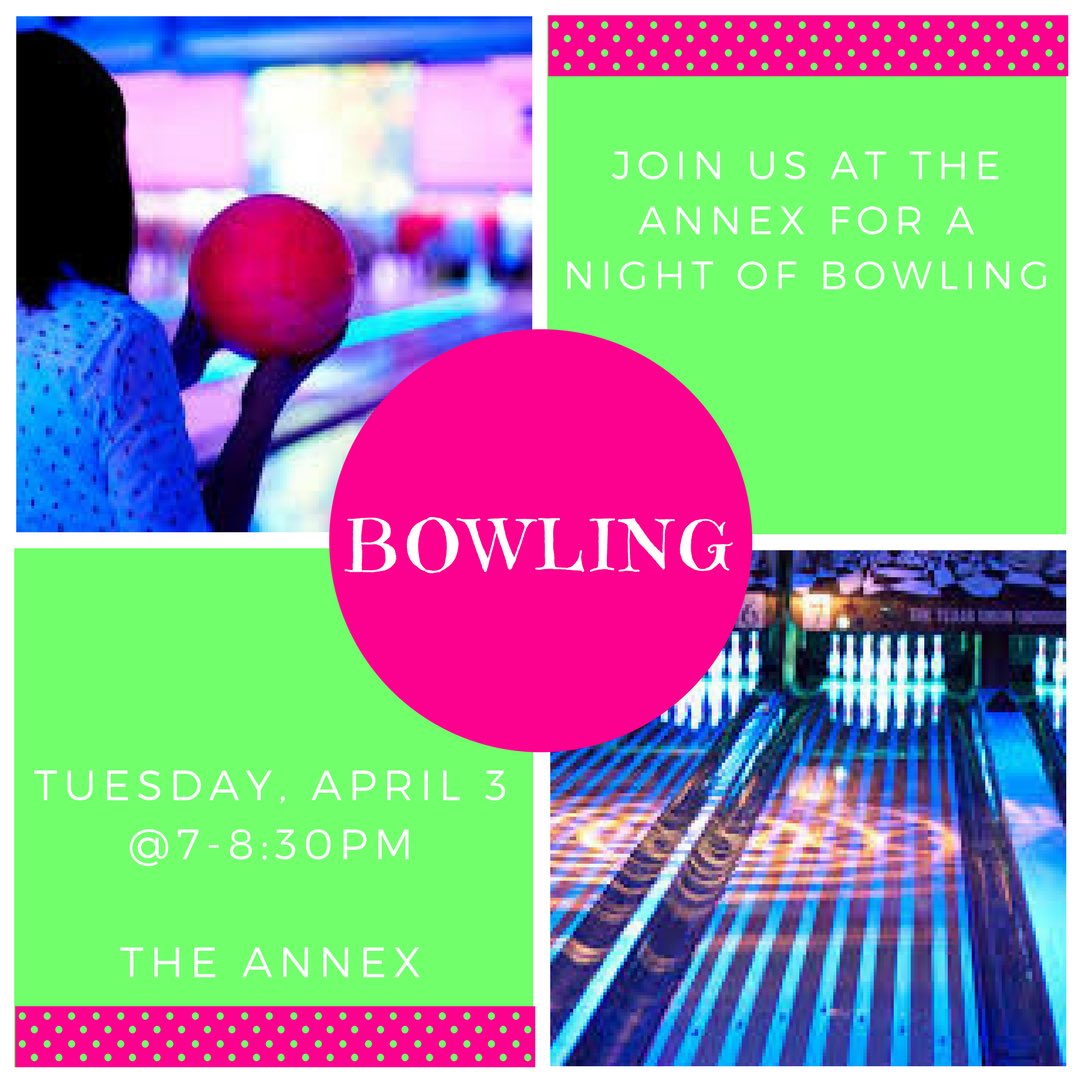 MUCobeenHall's tweet photo. Join us on Tuesday April 3 for a night of bowling! https://t.co/9iETor3oaL