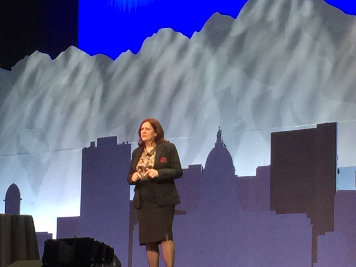 Bringing us <a href="/heug/">HEUG</a> all together for future solutions: Jane Broad energized the crowd at the opening session of #alliance18