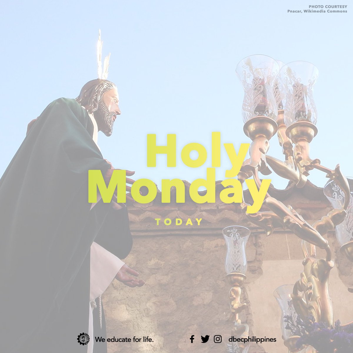 dbecphilippines's tweet photo. Today is Holy Monday! #lentweek https://t.co/7UhgCJf6G9