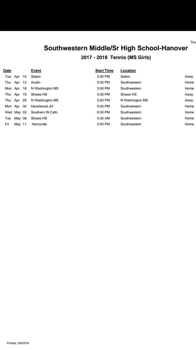 swrebeltennis's tweet image. Girls Middle School and Varsity tennis schedule. Please come and support the girls this season. They have been working hard to get ready for the season!