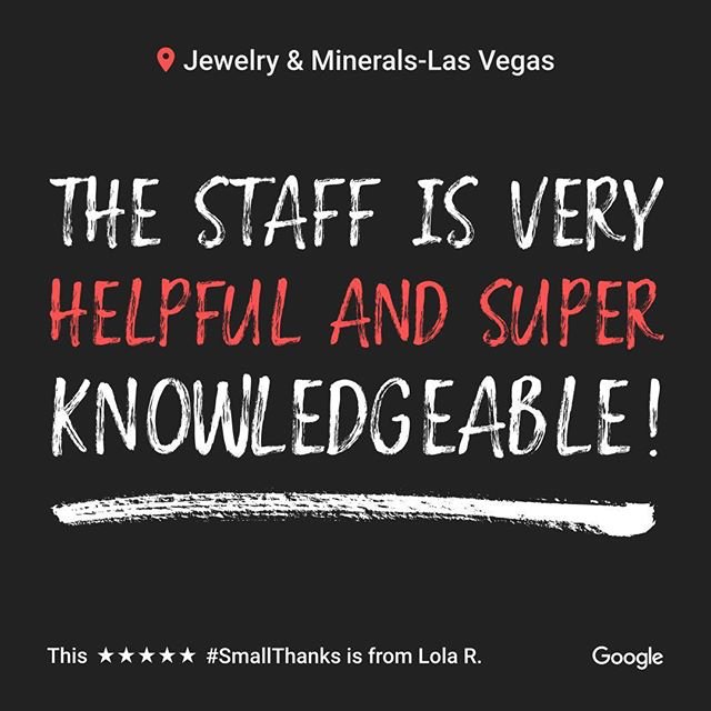 JandMin's tweet photo. Another great review from another great customer 😊 - Thanks for all the Amazing reviews! Keep them coming! And make sure you come see all of the amazing new merchandise we have out!! #smallthanks #reviews #jewelryandmineral #lasvegas #vegas #crystalshop #crystalstore https://t.co/EHNZCXK3DT
