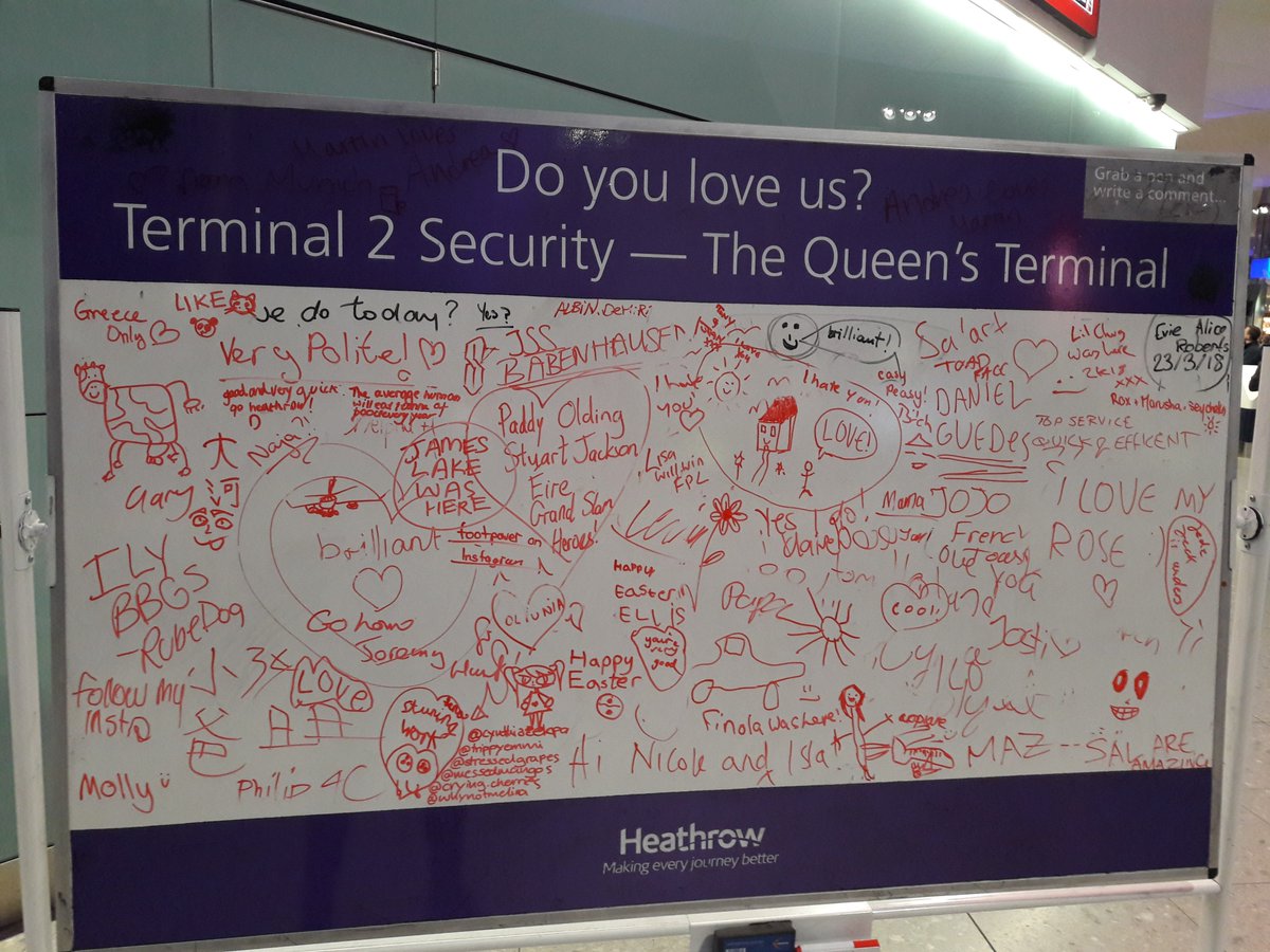 maratsoumari's tweet photo. Wow, unexpected customer engagement @HeathrowAirport! A tip: opt for "Show us your love", be compelling. Don't make your travellers wonder WHETHER they love you :) On my way to NY last night for @SentimentSymp @SethGrimes https://t.co/vAqTLwDPl2
