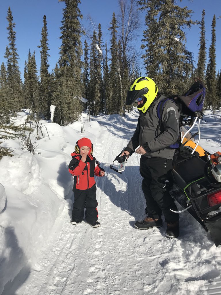 RheniumTungsten's tweet photo. Family adventures today on some Goldstream Trails. Right after the family shot - Kid1 had a tantrum - but we got through it! Success! #SpringInAK! https://t.co/UClTw95miU