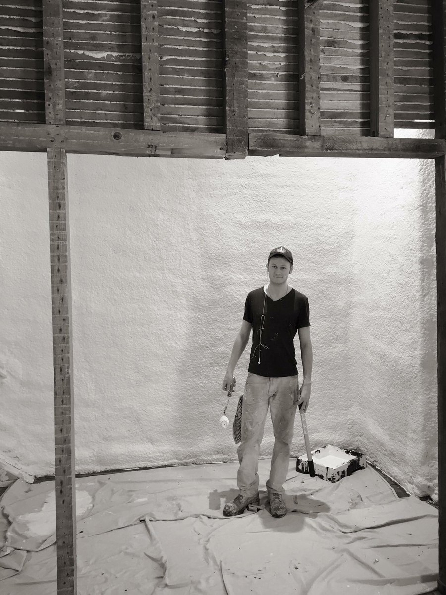 Goettlers's tweet photo. George Goettler gets the paint on @Goettlers #goettlersofdublin. #showroomreno #furnitureshowroom #getitfinished https://t.co/9iVP6KFltU https://t.co/8Cw2NdFoZi