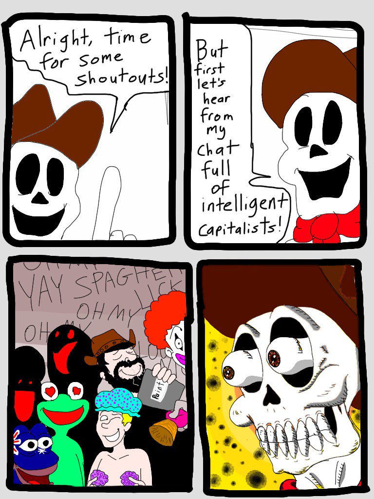 YoItsTravis91's tweet photo. Holy shit I forgot to post my latest True Capitalist Radio comic, enjoy, ya hambones! #ghost #capitalistarmy #radiograffiti https://t.co/PQqd0P0Km4