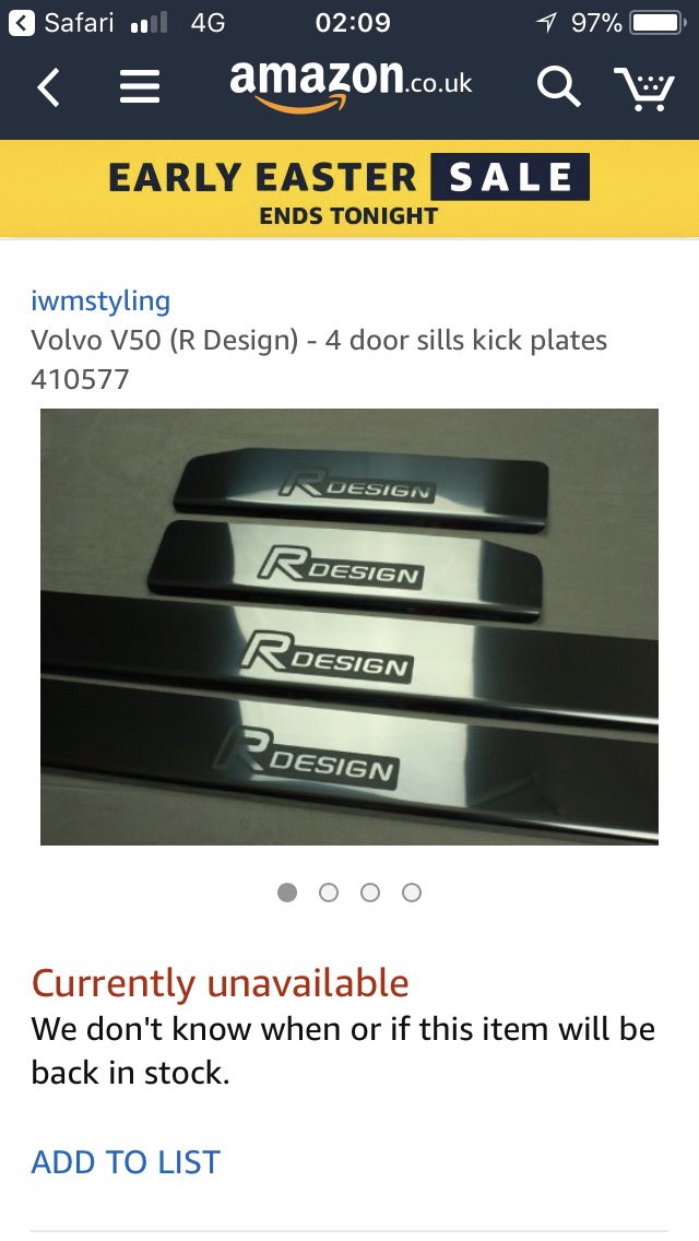 TEDGIEDOC's tweet photo. @IWMstyling morning do you still sell the Volvo v50 R design door sill covers https://t.co/3xqQyNmakC
