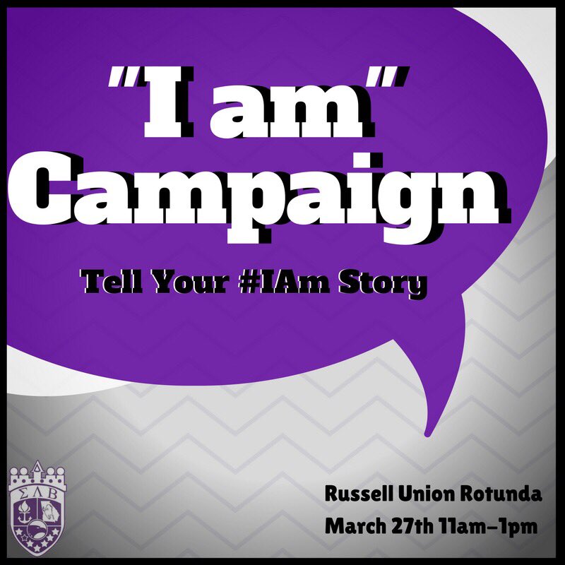 wzupbeta's tweet photo. The Rho Delta Chapter is here to promote peace, love, and positivity. Stop by on Tuesday to tell your #IAm Story. 

Come describe yourself with a positive adjective on your way to class! #GSUBetas #SouthernNotState #GSFSLife #IAmCampaign https://t.co/dqTs8Q36L8