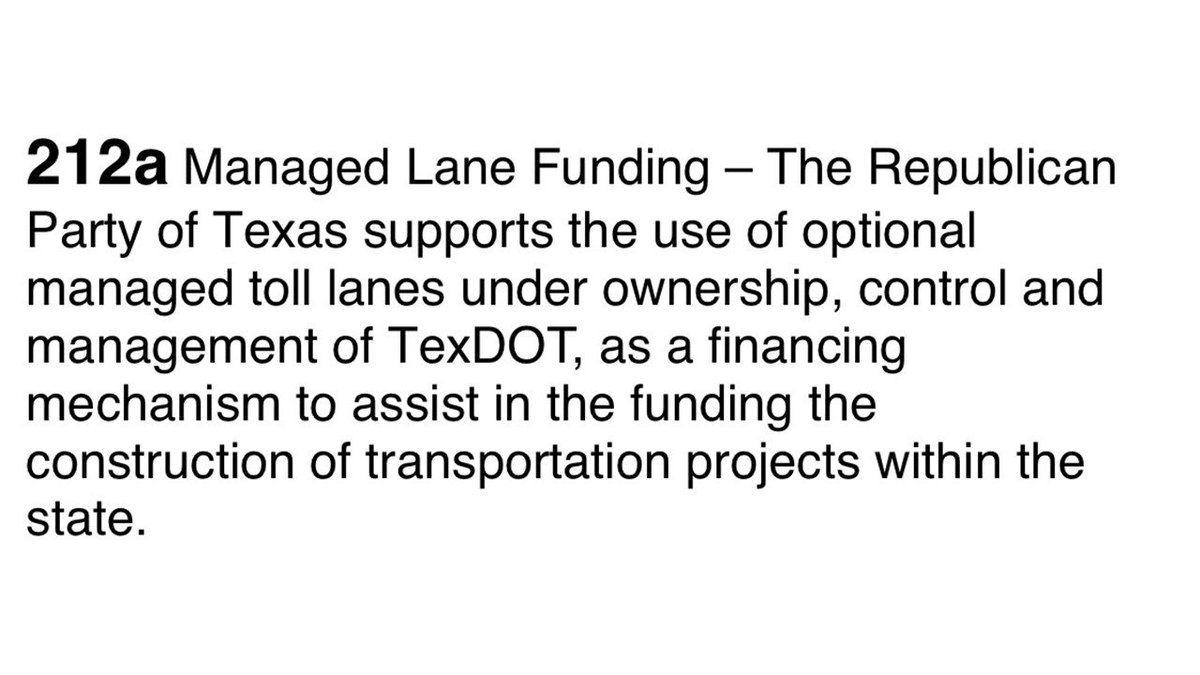 Participating in the SD16 Republican Convention, it was exciting to see all the support for passing resolution 212a. Optional toll managed express lanes are key to <a href="/GovAbbott/">Greg Abbott</a> 's congestion relief initiative.  <a href="/DanPatrick/">Dan Patrick</a> <a href="/TxDOTCommission/">TxDOT Commission</a> <a href="/DonHuffines/">Don Huffines</a> <a href="/LBJ_Now/">LBJNow</a> <a href="/NCTCOGtrans/">NCTCOGTransportation</a>