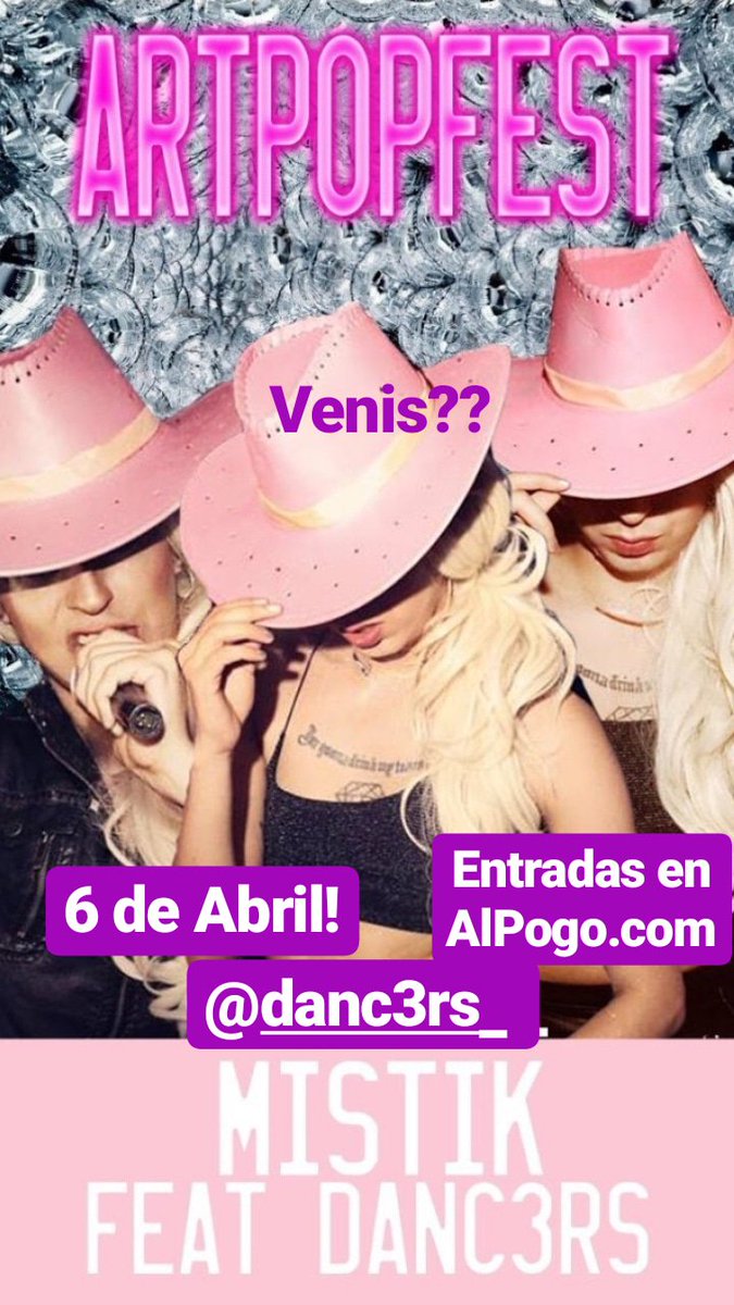 LuliGabeOK's tweet photo. El 6 de Abril vamos a estar haciendo alta performance en el #ArtPopFest!!! Las entradas se consiguen en https://t.co/Qzcc3GIbZP. Venis?? #LadyGaga #Danc3rs https://t.co/NMuEUG7oK8