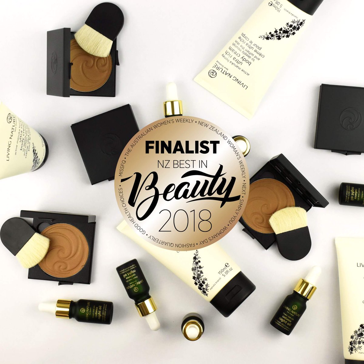 We are super excited to announce that 3 certified natural Living Nature products are #finalists in the Bauer Media ‘Best in Beauty’ 2018 Awards, and we need your help to win!

To cast your vote simply head to fq.co.nz/beauty/beauty-… 😍