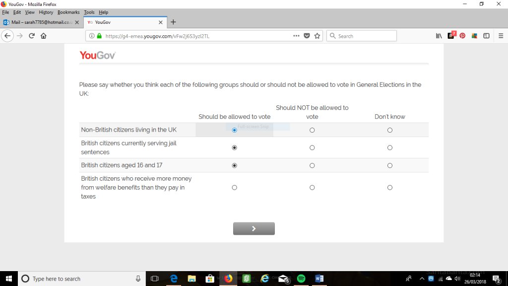 samedifference1's tweet image. YouGov Are Asking Whether Benefit Claimants Should Be Allowed To Vote samedifference1.com/2018/03/26/you…