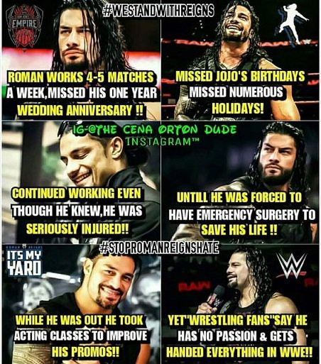 DogWalker512's tweet photo. Roman also did a PPV match with Strowman after he buried his brother last April. He doesn't deserve the hate he gets and I'm proud to be a fan of his #RomanEmpire https://t.co/aRvSrs6j4l