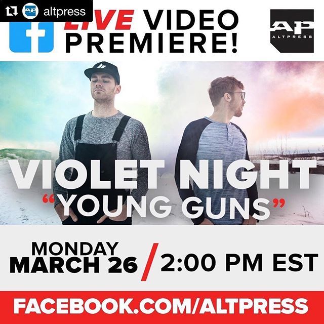 Catch @violetnightmusic’s YOUNG GUNS music video premiere on <a href="/altpress/">altpress</a>’s Facebook page tomorrow! ift.tt/2DU2zeT