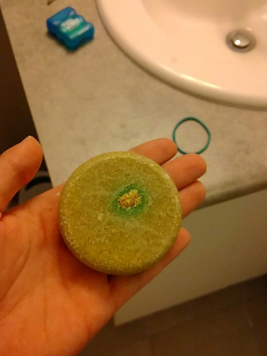 NIsotupa's tweet photo. Last minute water week tip: buy products concentrated or in solid form to reduce water used in products. Like my solid shampoo from LUSH. Great smell, TSA friendly, and less water used. #CarbonCleanseWR @AETGroup https://t.co/CvfNGljMAI