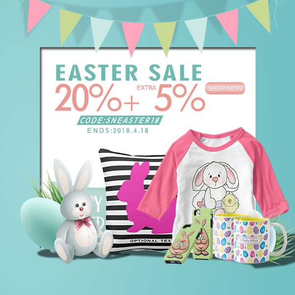 #Easter #sale 20% OFF + Extra 5% OFF   <a href="/Snap_Made/">SnapMade</a> 
snapmade.com
Code:SNEASTER18
Ends:2018.4.18