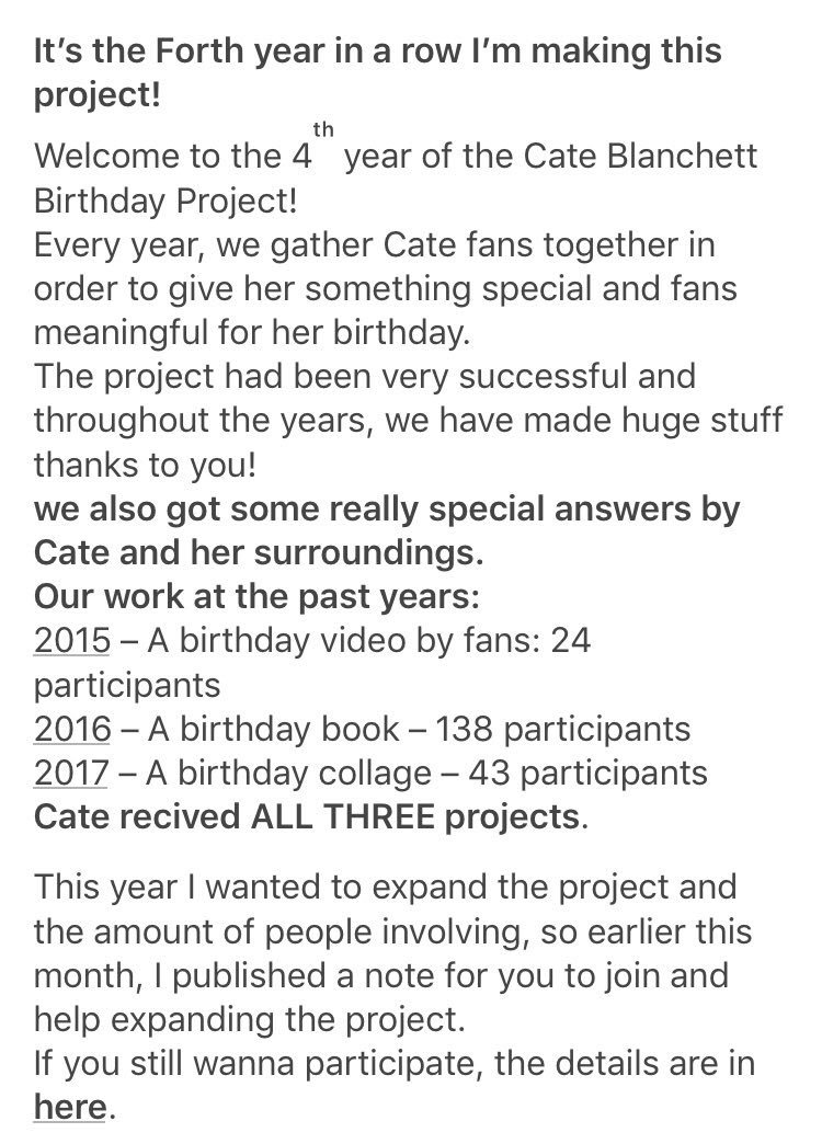 Catelandishere's tweet photo. 15 days left to join the Cate Blanchett Birthday Project!
https://t.co/TK8zaHCc3M
#cbbp #cbbp18 #CateBlanchett https://t.co/pIKKcbu8u8
