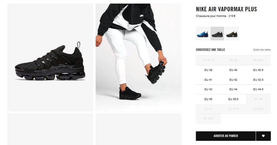 vapormax plus taille 39
