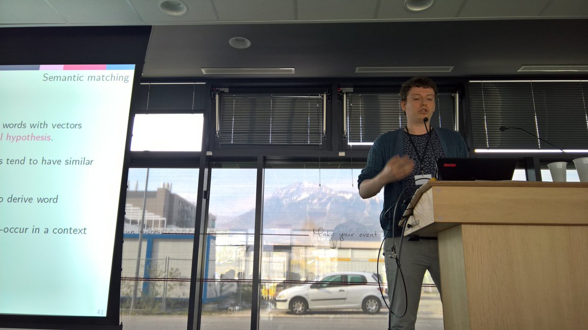 UnderdogGeek's tweet photo. @cvangysel is next talking about semantic matching. #NN4IR #ECIR2018 https://t.co/IuPNMH49Pw