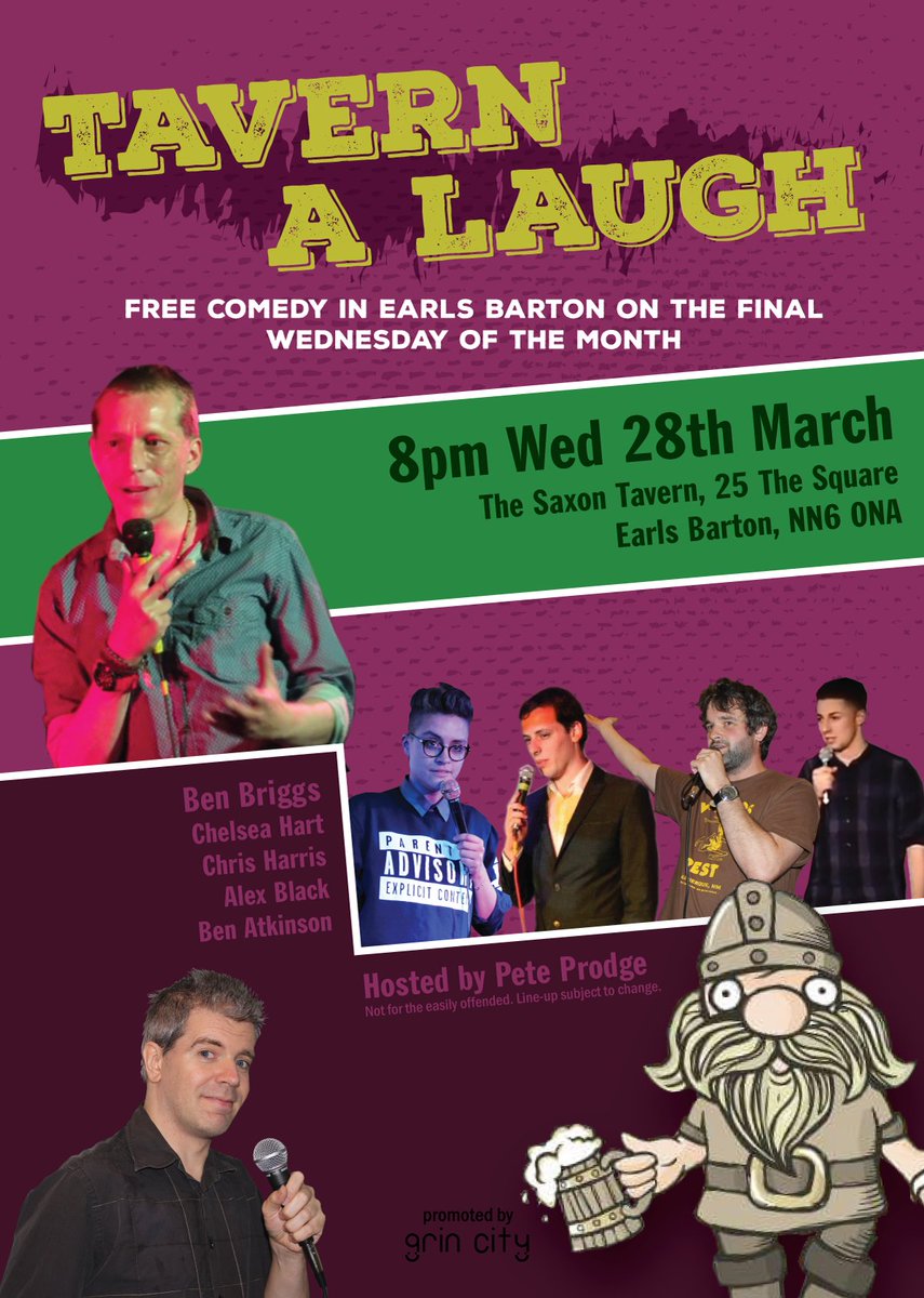 TheSaxonTavern's tweet photo. This Wednesday....
#earlsbarton #comedy #comedycentral #Northamptonshire #tavernalaugh #freenight https://t.co/urixSAJfUP
