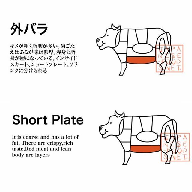 けんいち料理長 牛肉の部位 日本語と英語で解説しました 外バラ Shortplate イラスト Illustration Japanesefood Beef Part T Co Cvfmqgiqxs Twitter