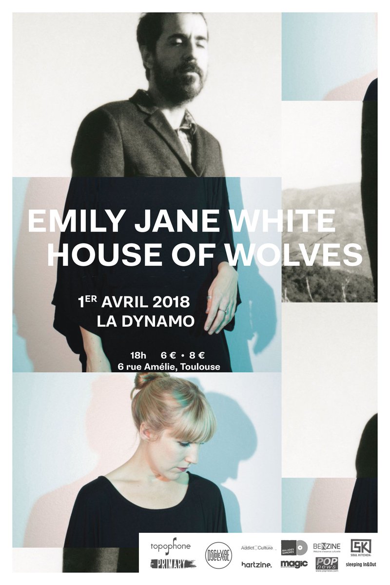 topophone_'s tweet image. On vous attend ce dimanche 1/04 à la Dynamo avec Primary pour voir @HouseofWolves1 &amp;amp; @EmilyJaneWhite1 / RDV 18h ! #folk #concert #Toulouse