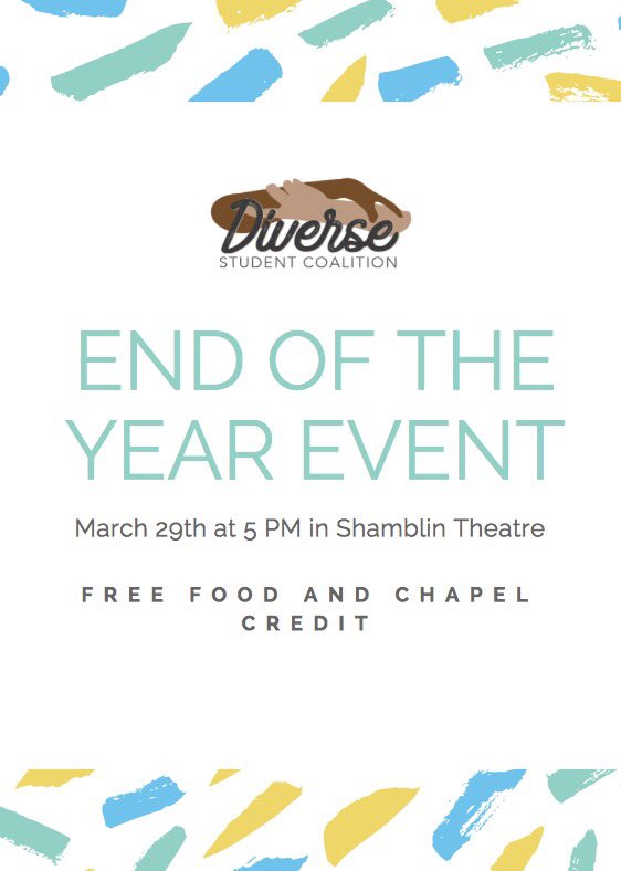 lipscombdsc's tweet image. Hello friends! Our end of year event is THURSDAY and we want you all to come!!! Come enjoy great food, hear what we've been up to, and get chapel credit!