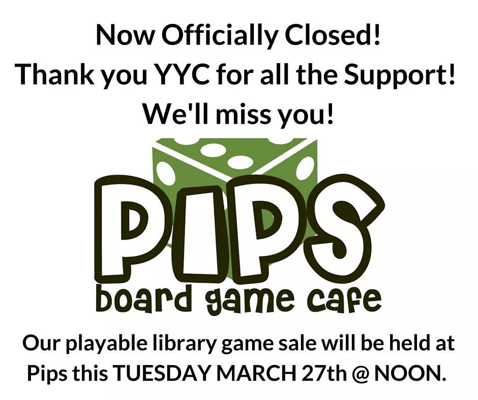 PIPSbgc's tweet image. It&apos;s a sad day for us but we are so #grateful for all of your support.  It&apos;s been over 2 years and we&apos;ll never forget this awesome experience :) 

Please note that our playable library game sale and liquidation sale will be happening this Tuesday March 27th at noon! #yyc