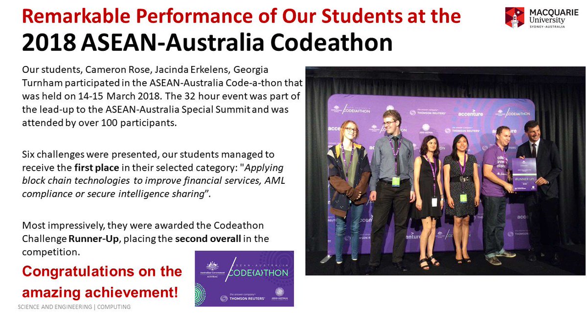 School of Computing, Macquarie University tweet media