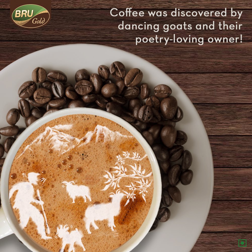Coffee was discovered by a goat herder in Ethiopia. He noticed that his goats had consumed berries from an unusual plant and wouldn’t stop dancing!
Thanks to this discovery, we have Bru in our lives today.

#CoffeeFacts #BruGold #AuthenticCoffee #LoveForCoffee #CoffeeTrivia