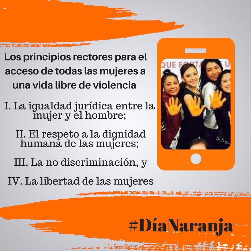 sheilaflores's tweet photo. Según La Ley de Acceso de las Mujeres a una Vida Libre de Violencia, los principios rectores para el acceso de todas las mujeres a una vida libre de violencia deberán ser observados en la elaboración y ejecución de las políticas públicas federales y locales.
#DíaNaranja https://t.co/EyLGmFYvwn