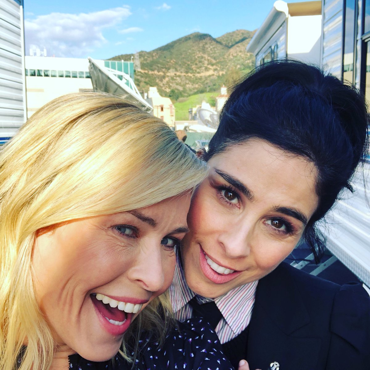 chelseahandler's tweet photo. One of my favorite people, especially on twitter. @SarahKSilverman she taught me to be loud, proud, and that being a “celebrity,” Doesn’t preclude you from having an opinion or being a citizen. Love her bad💛 https://t.co/HykdciwePO