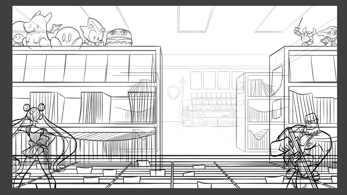 Alrighty! The tough part is done! Just need to add tones + color and I'm done the layout! 