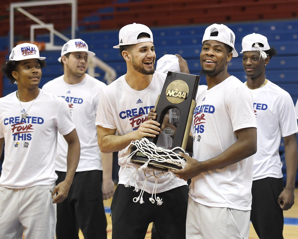 KUHoops's tweet photo. There's no place like home. 

Thank you to the BEST fans in the country for the warm welcome back to the Fieldhouse #KUbball https://t.co/cATJ5MhpBu