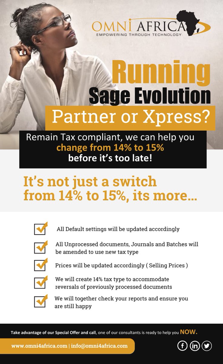 omniafricashop's tweet image. #OmniAfrica #VATIncrease #Cloud #Legislation #CustomizedReporting #Mobility #Software