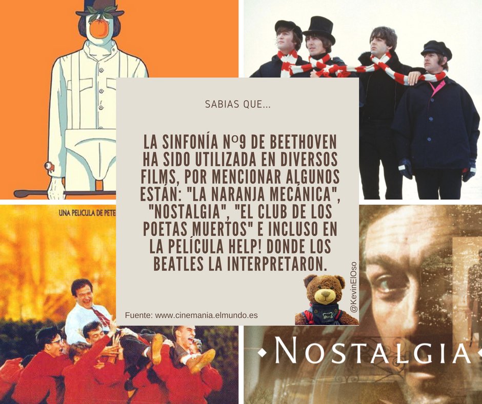 KevinElOso's tweet photo. El #datocurioso de hoy es sobre la música de #Beethoven en el cine.
Sigamos aprendiendo un día a la vez.

#FelizLunes #SabiasQue https://t.co/H7XGTxPDDz