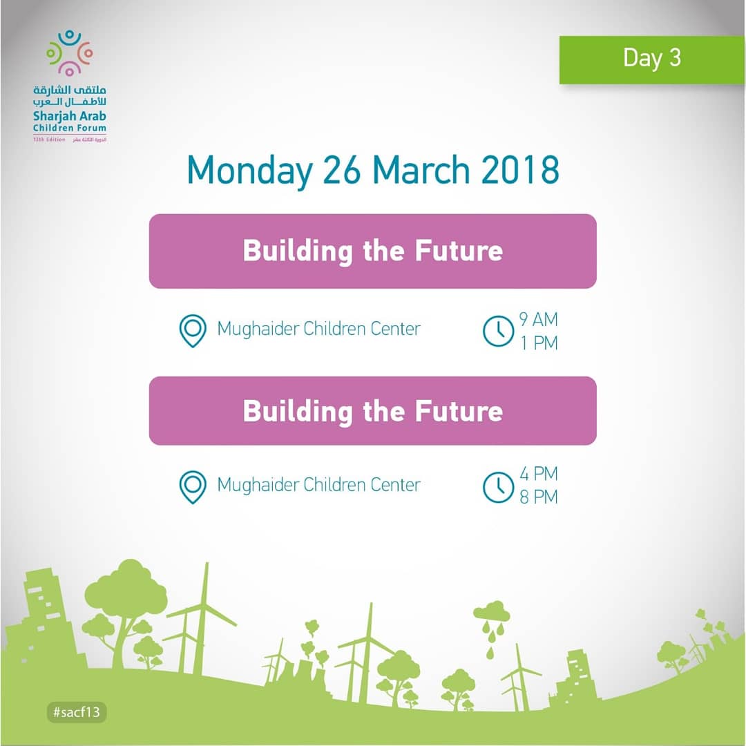 shjacf's tweet photo. Here is the agenda for Day 3 of #sacf13.
#ملتقى_الشارقة_للأطفال_العرب
#اسمعونا_نحن_المستقبل
#HearUsWeAreTheFuture
@RQSharjah
#rubuqarn
#ربع_قرن
#ربع_قرن_الشارقة
@ShjChC
#أطفال_الشارقة
#sharjahchildren
#ArabChildren
#sharjah
#الشارقة
#uae
#الإمارات https://t.co/bKTPXHflkI