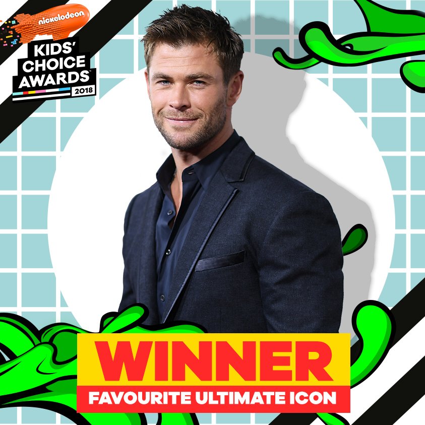 Nickelodeon_AU's tweet photo. And the WINNER for Fave Ultimate Icon goes to the one and only @chrishemsworth #KCA https://t.co/tOoKGvij88
