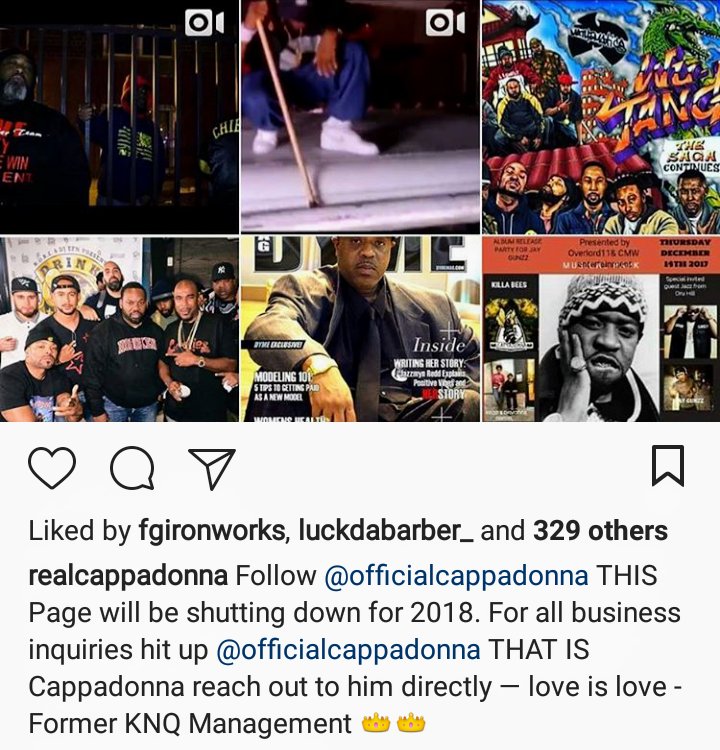 For Everybody Wondering Where DONNA At, He On INSTAGRAM @Officialcappadonna Or FB At DARRYL HILL He Has No TWITTER And Its No More REAL Its Only OFFICIAL