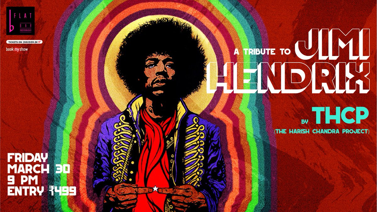 An icon for generations to come. Jimi Hendrix! A tribute by The Harish Chandra Project at bFLAT Indiranagar. Get your tickets here - buff.ly/2I5QI02