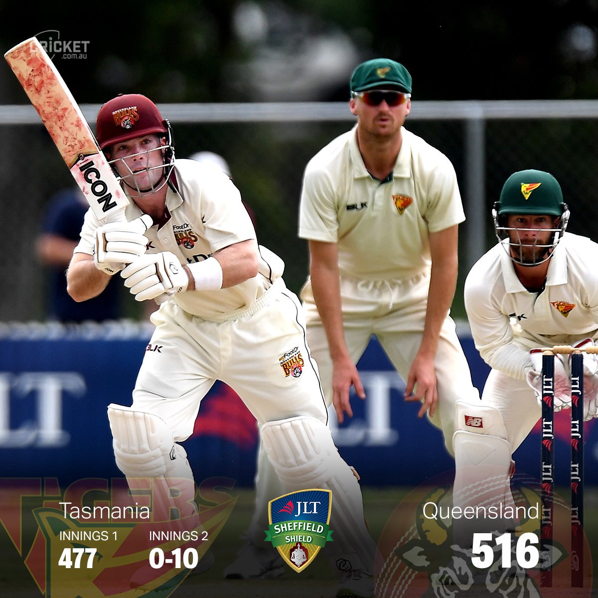 on Twitter "Queensland in a strong position to claim Shield crown with one day
