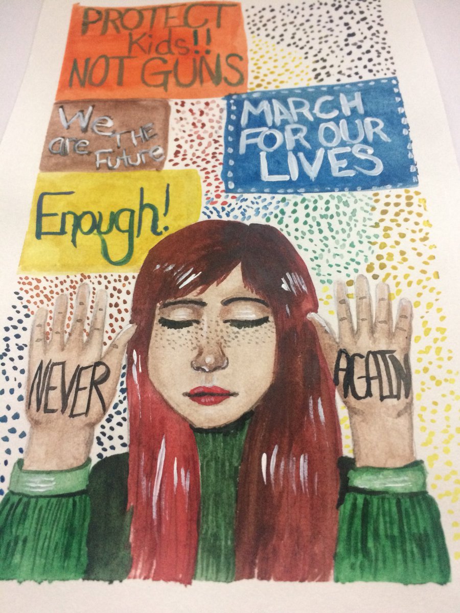 EllenaPPhoto's tweet photo. #ThrowThemOut #NeverAgain #MarchForOurLives #watercolor #art #artwork #Stunning #standup #illustration #follow #follo4follo #follo4folloback #ProtectKidsNotGuns #Enough https://t.co/rFOf35BvUq