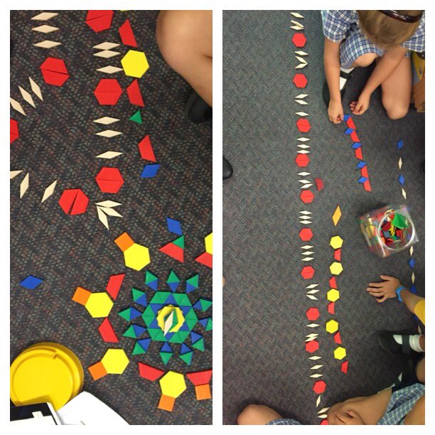 Some great work making patterns in Kindergarten today