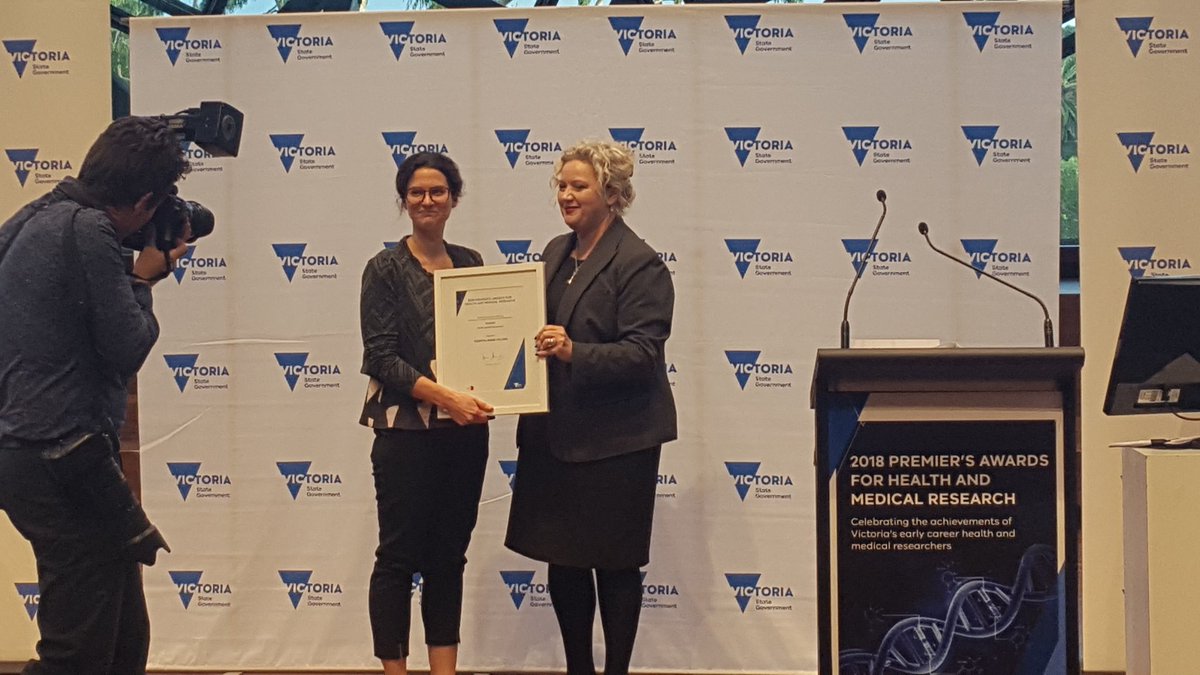 FreyaFowkes's tweet photo. @BurnetInstitute @kerrynannemoore wins public health researcher at vic premiers award for medical research! I am one proud supervisor! https://t.co/Lv3CxZtMXq