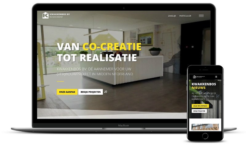 Co-creatie, daar blinkt aannemersbedrijf Kwakkenbos BV in uit. Wij co-creëerden hun nieuwe website. Gracias, iFresh, voor de fijne samenwerking. Mooi geworden! j.mp/2DV4JLs