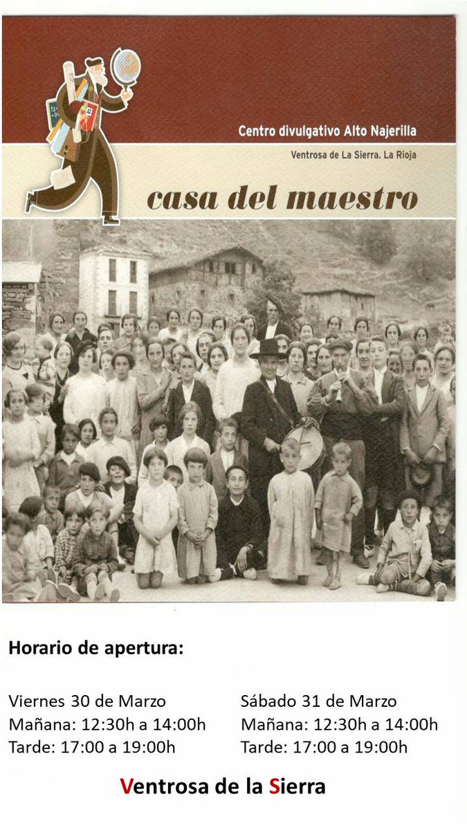 ventrosa's tweet photo. Centro divulgativo Alto Najerilla. Casa del Maestro en Ventrosa de La Sierra. Estará abierto este próximo viernes 30 y sábado 31 de marzo. de 12.30h a 14h y de 17h a 19h. #larioja #ventrosa @lariojaturismo https://t.co/UPFaGONb5u