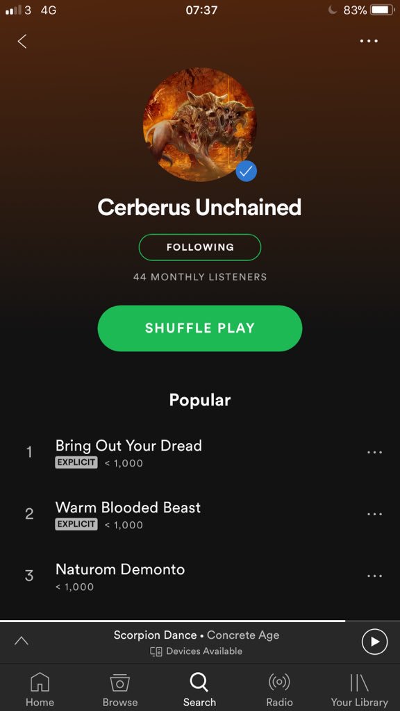 cerberusunchain's tweet photo. Apparently we got verified on @Spotify at some point! Woohoo! https://t.co/PbEWHVkV4L https://t.co/SylxtV13om