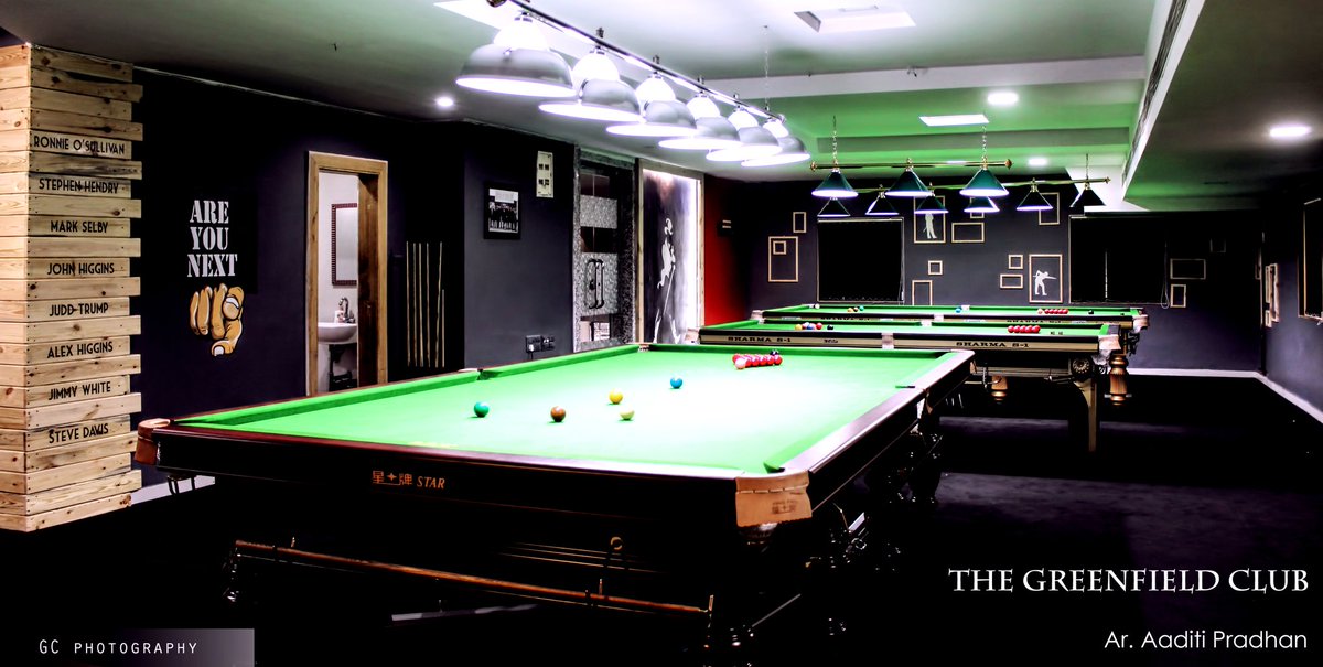 aaditipradhan's tweet photo. Completed interiors for a Snooker Club in Nagpur! ☺☺

#interiordesign #snooker #thegreenfieldclub #nagpur #architect #interiordesigner https://t.co/Hl40XmYZ6b