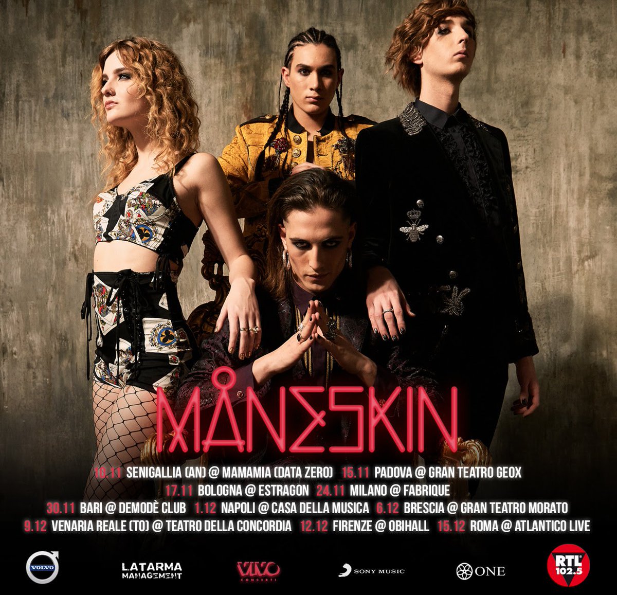 <a href="/ThisisManeskin/">MåneskinOfficial</a> MANESKIN: biglietti in vendita per il nuovo tour in partenza a Novembre > bit.ly/maneskin